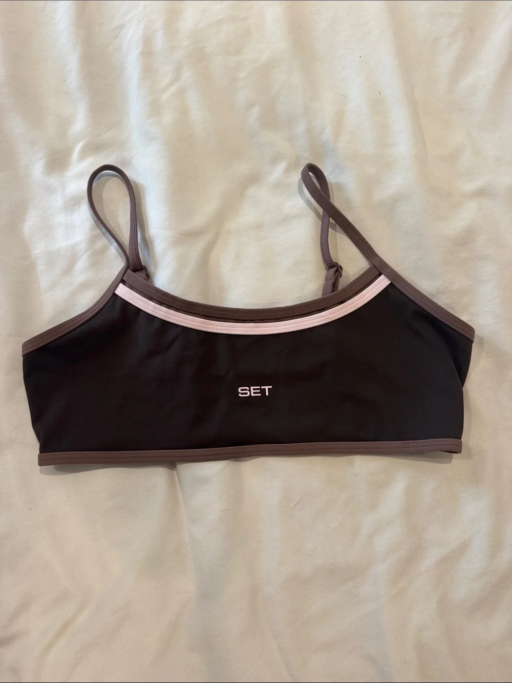 SET Active Coastline Chocolate Brown & Light Pink Bra